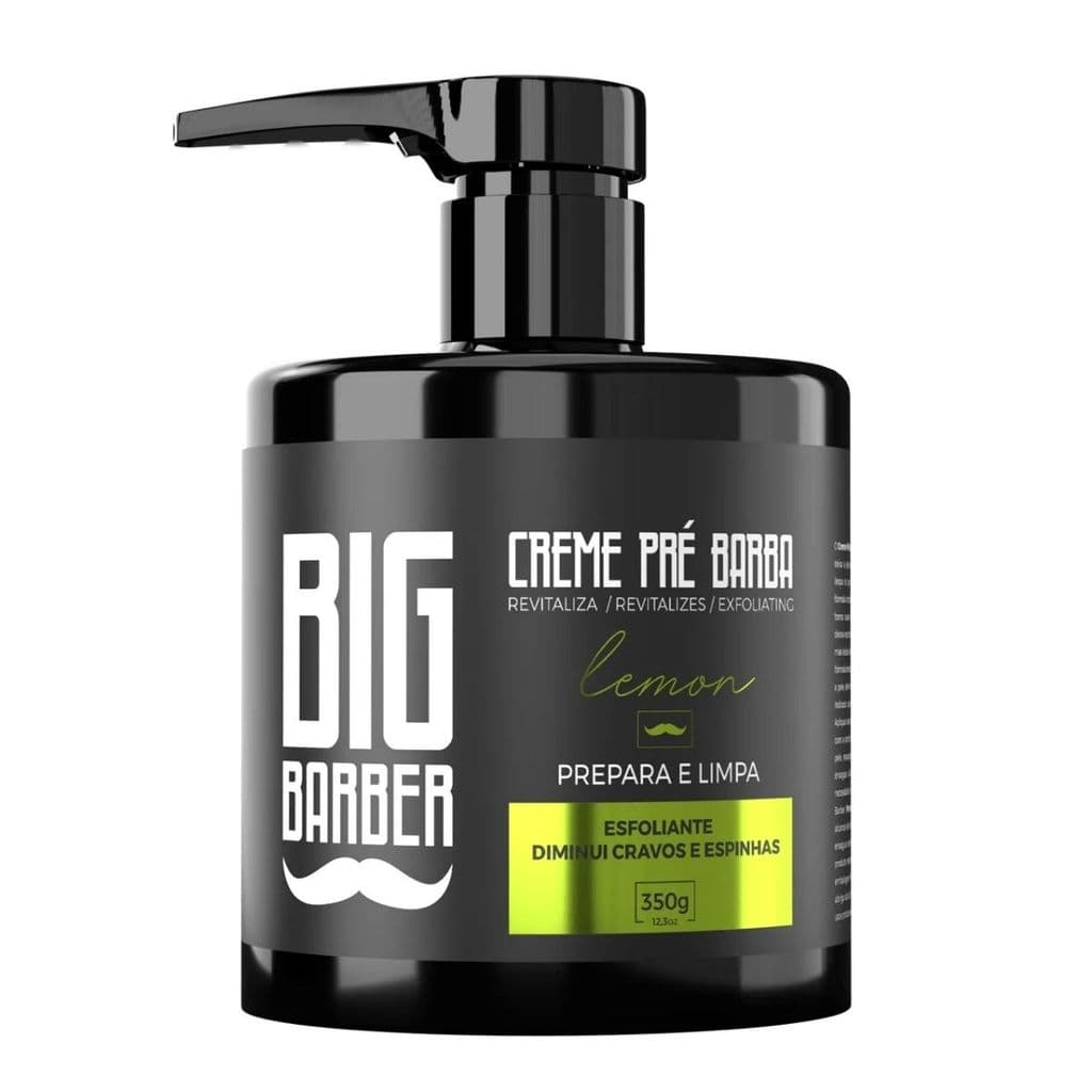 Creme Pre Barba Big Barber 350g Lemon Limpador Facial Esfoliante