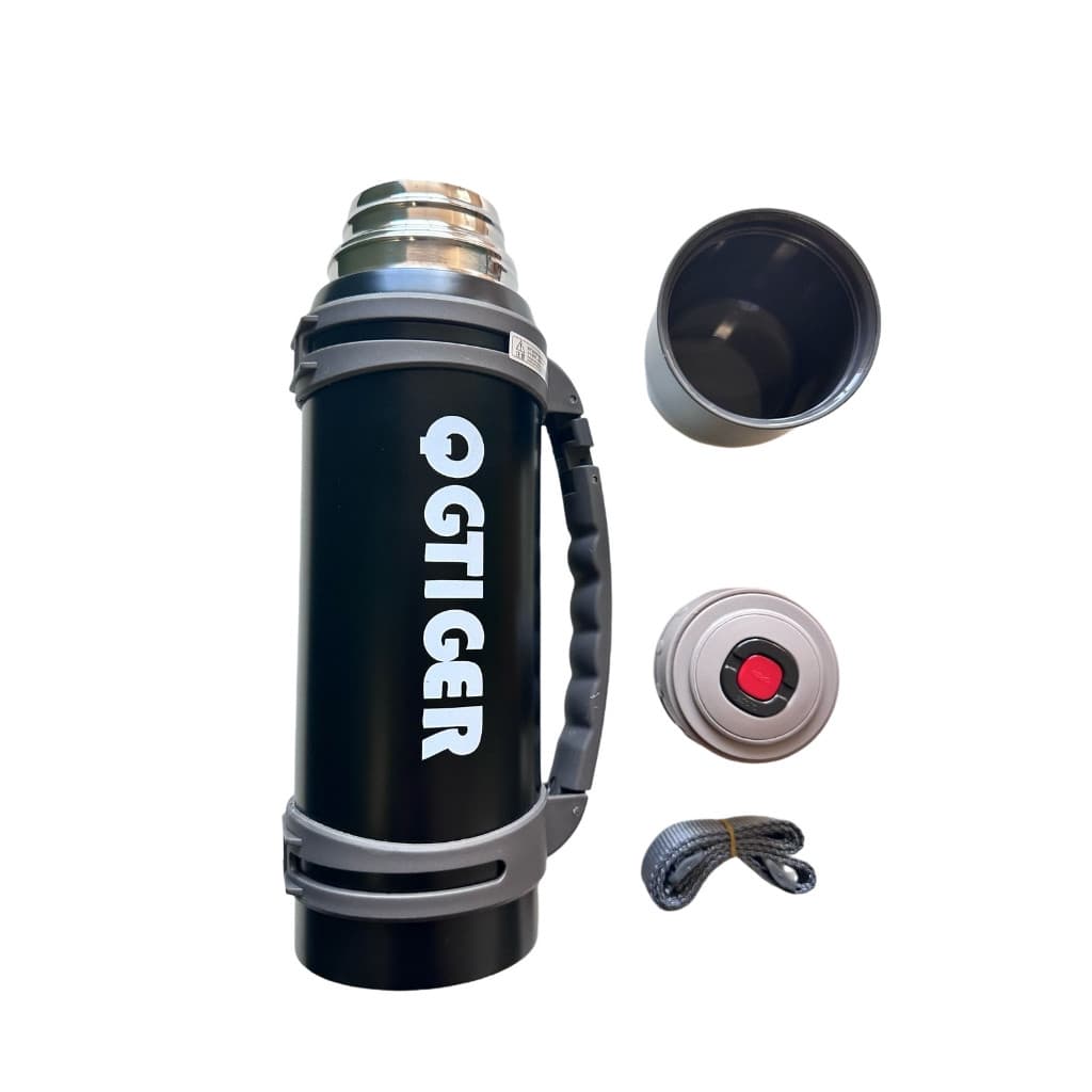 Garrafa Térmica Aço Inox 1500ML 304 com Alça de Transporte Caminhada Academia Treino Viagem Mantém Quente e Frio Isolada