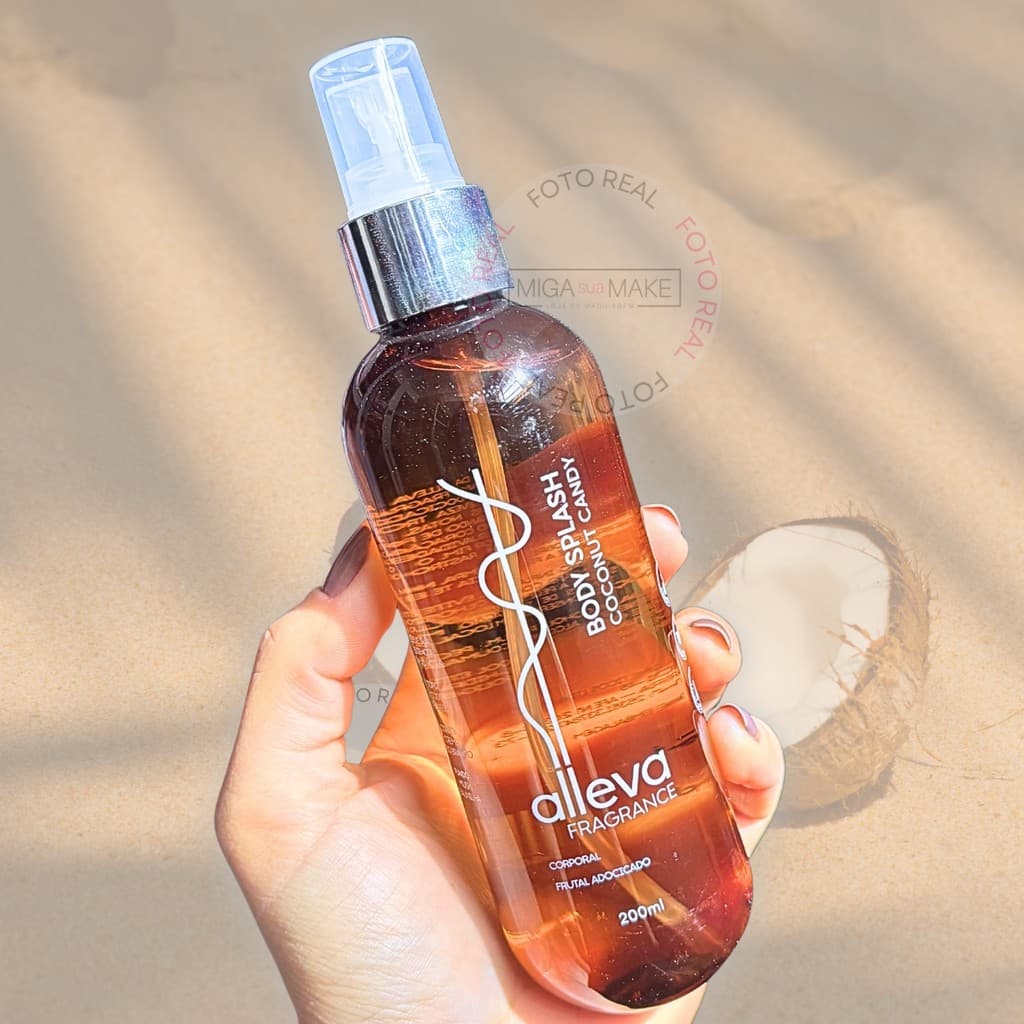 Body Splash Coconut Candy Frutal Adocicado Alta Fixação e Fragrância Intensa Doce c/ Coco Alleva