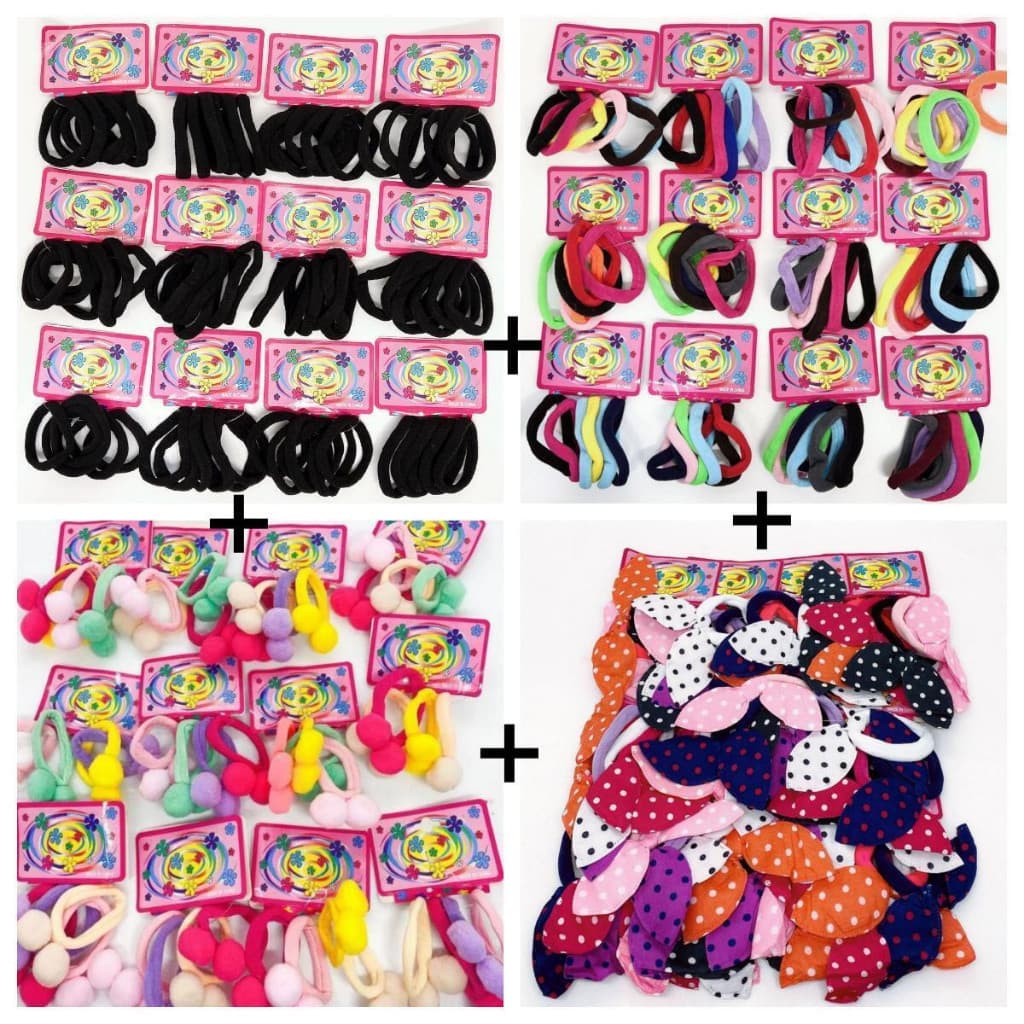 KIT 4 Pacotes tem 48pcs  Rabicó Meia Coelho+48pcs Pom Pom coloridos+72pcs preto+72pcs coloridos