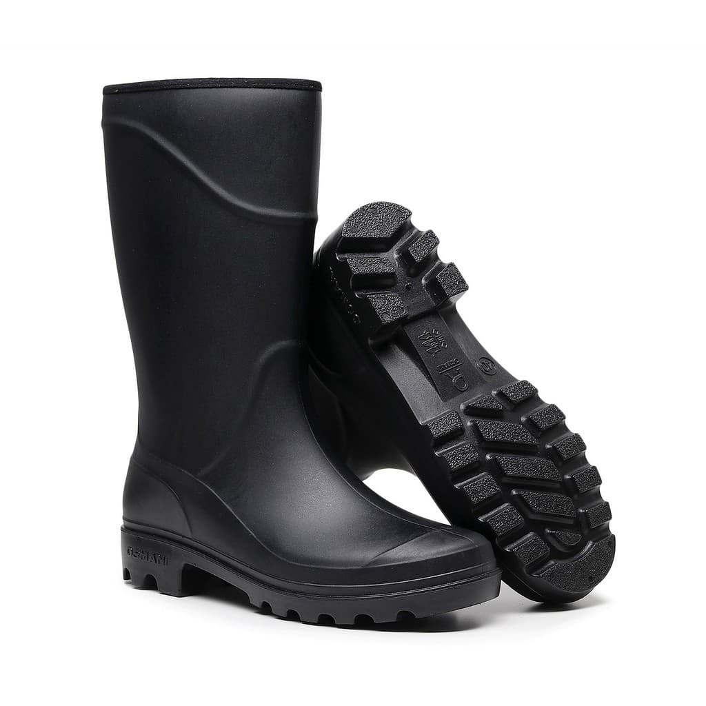Botas de chuva masculinas antiderrapantes, resistentes ao desgaste, tubo médio, canteiro de obras, sapatos de proteção d