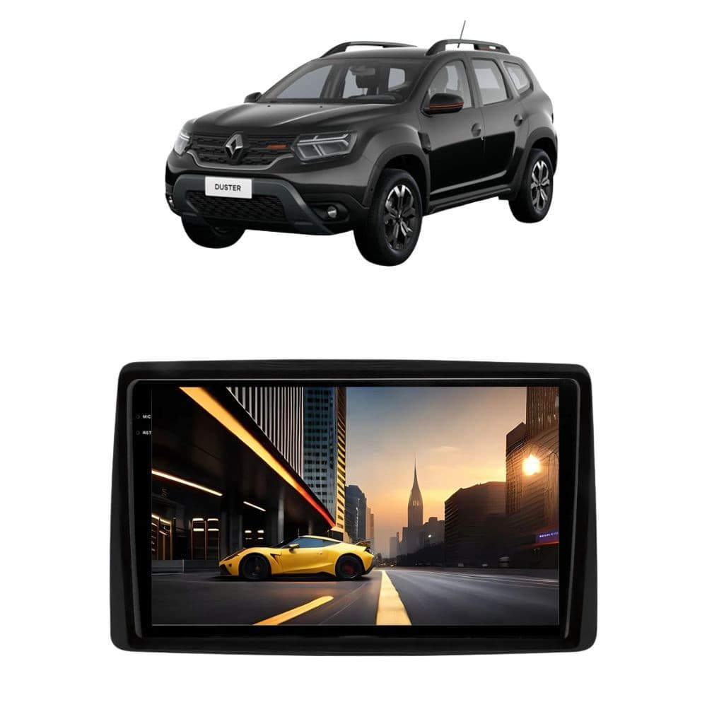 Kit Multimidia 9p Octa Core Moldura Duster 2020 a 2022 Preto