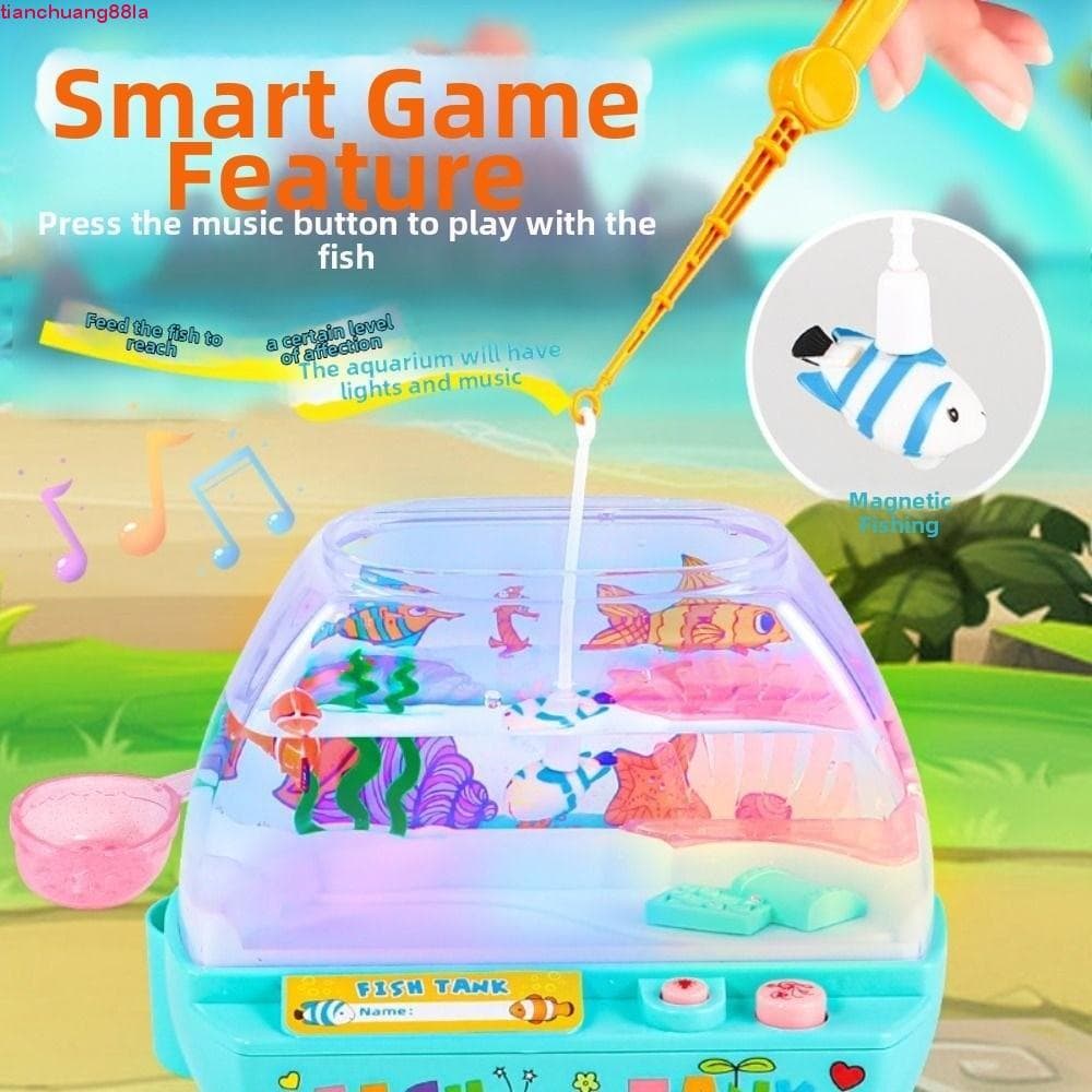 TIANCHUANG Mini Simulação De Aquário , Adorável Com Música E Brinquedo Artificial Leve , Desenho Animado