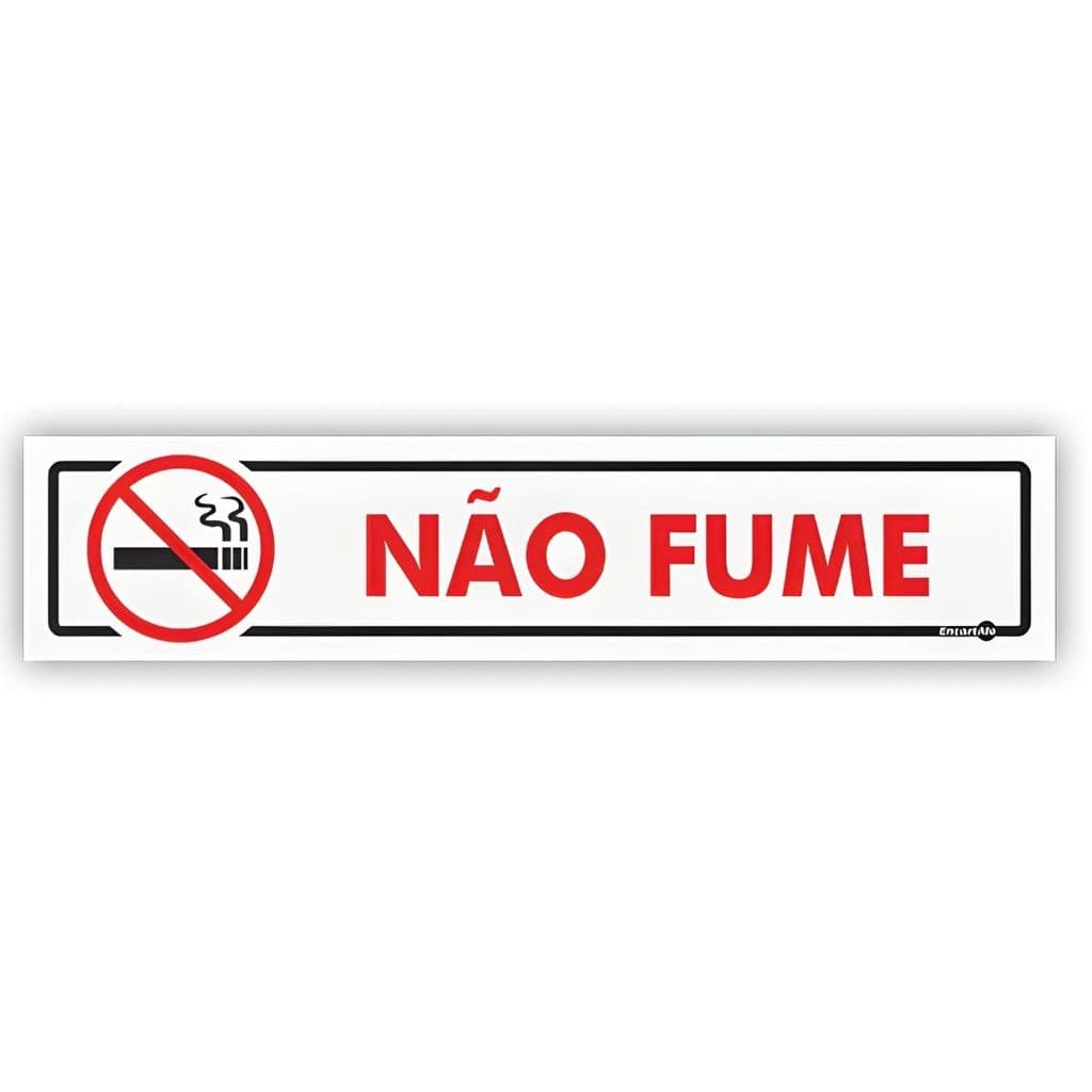 Placa Para Sinalização Não Fume 30X6,5 Cm