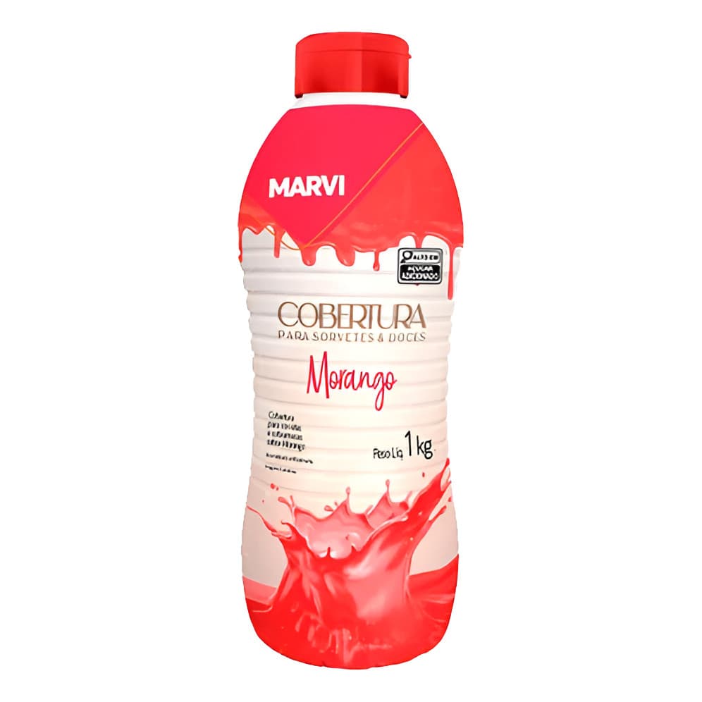 Calda Cobertura De Sorvete De Morango 1kg Marvi