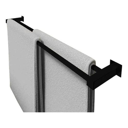 Porta Toalha Toalheiro Duplo Aço Inox Preto 60cm Banheiro