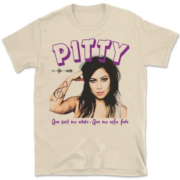 Camiseta Vintage Unissex Pitty B208 Camisa Rock Nacional Estampas Criativas de Boa Qualidade Ótimo Custo Beneficio.
