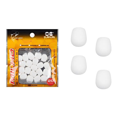Isca Artificial Milho De Silicone Maruri 20 Unidades Cor Branco