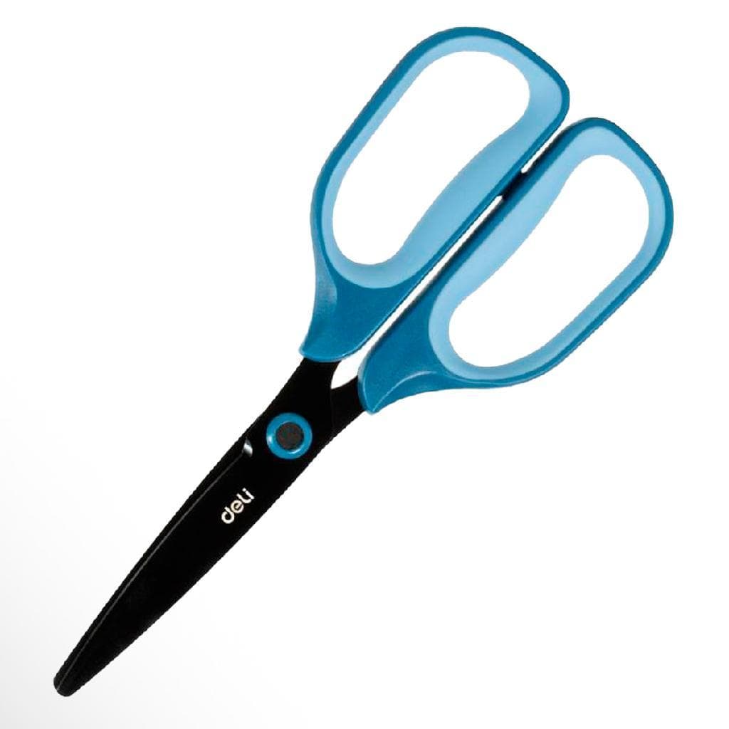 Tesoura simétrica ergonômica preta com cabo emborrachado 17,5cm 1 unidade