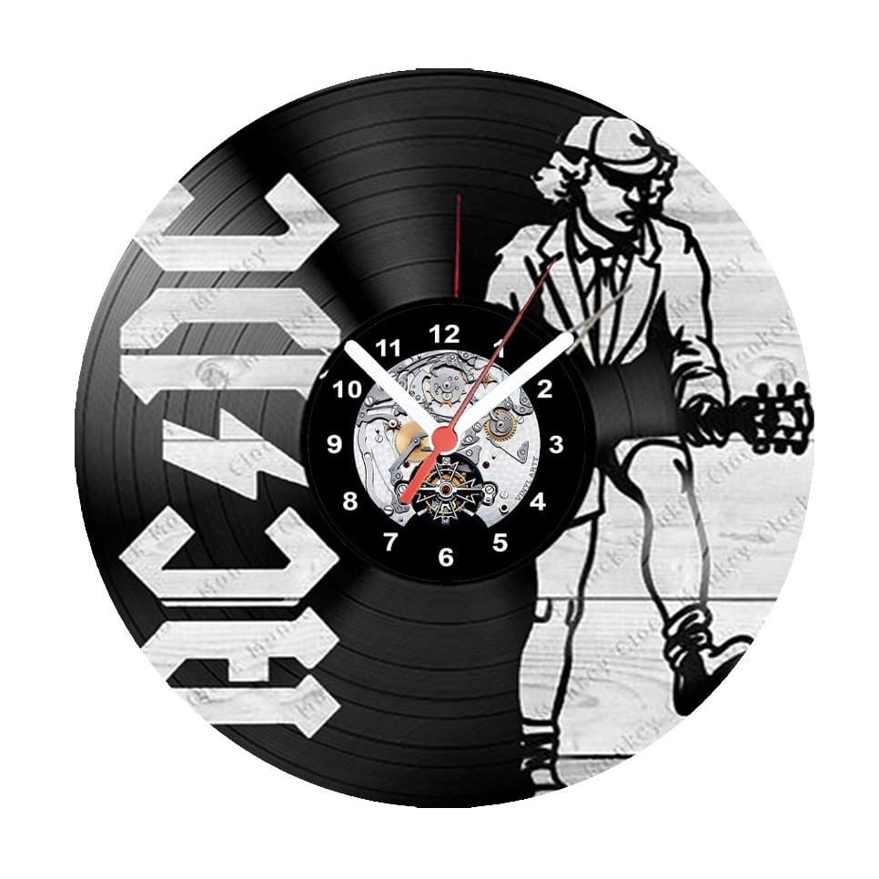 Relógio de Parede Banda AC/DC Vinil Personalizado Presente Criativo Decoração Temático Músicas