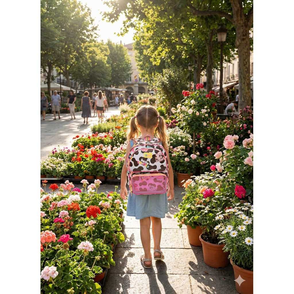 Mochila de Costas Grande Puket Vaca Summer Drinks Branca