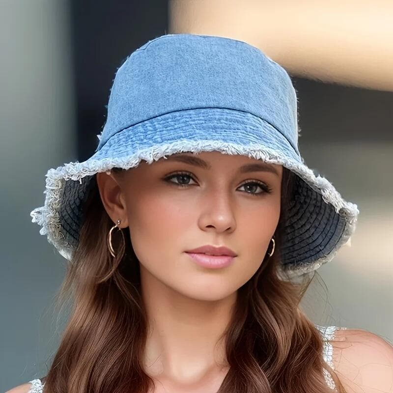 Chapéus de ganga femininos novos de 2025, estilo cowboy lavado com aba desfiada, para primavera e verão, chapéu casual p