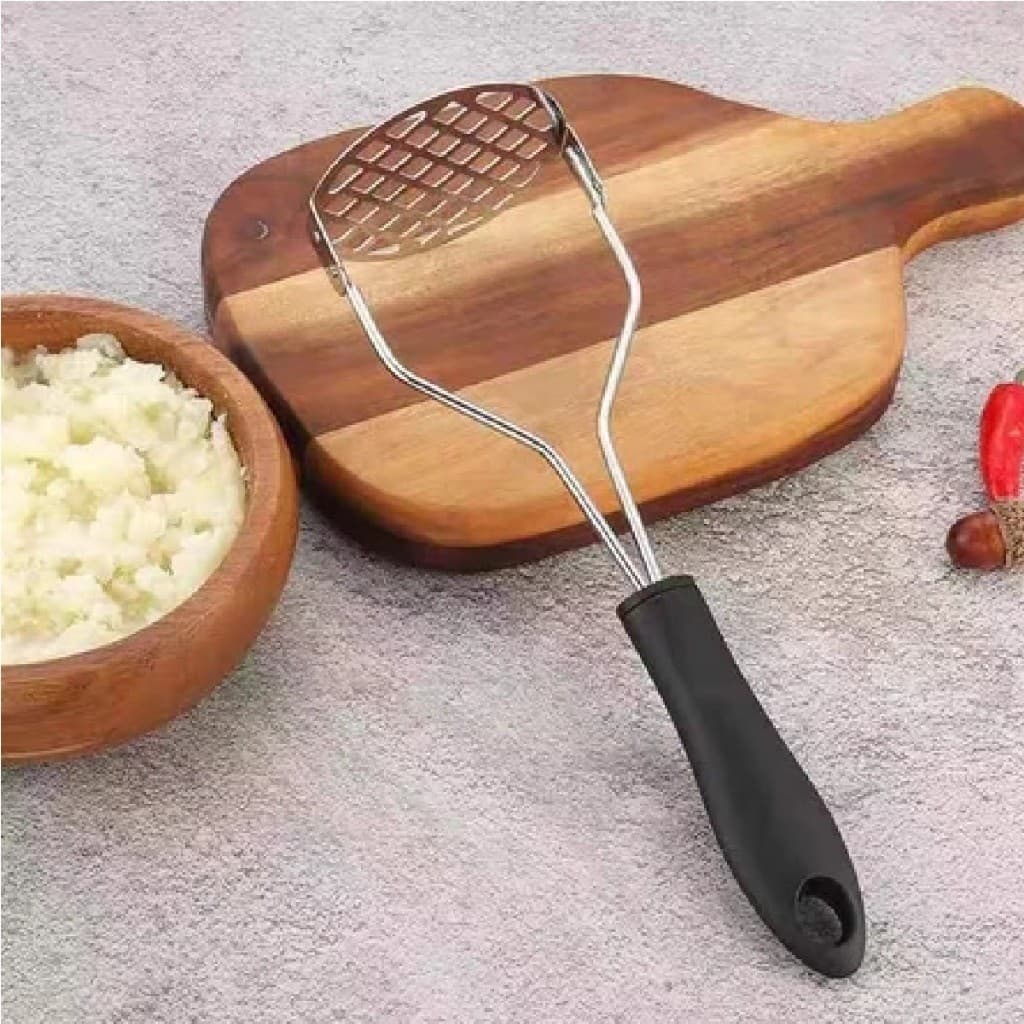 Amassador de Batata Legumes Aço Inox Com Cabo Plástico
