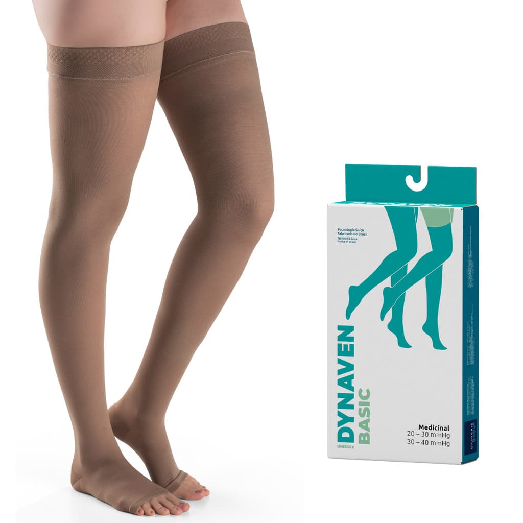 Meia de Compressão 7/8 Coxa Sigvaris Dynaven Basic 20-30mmHg Unissex Varies Edema Trombose