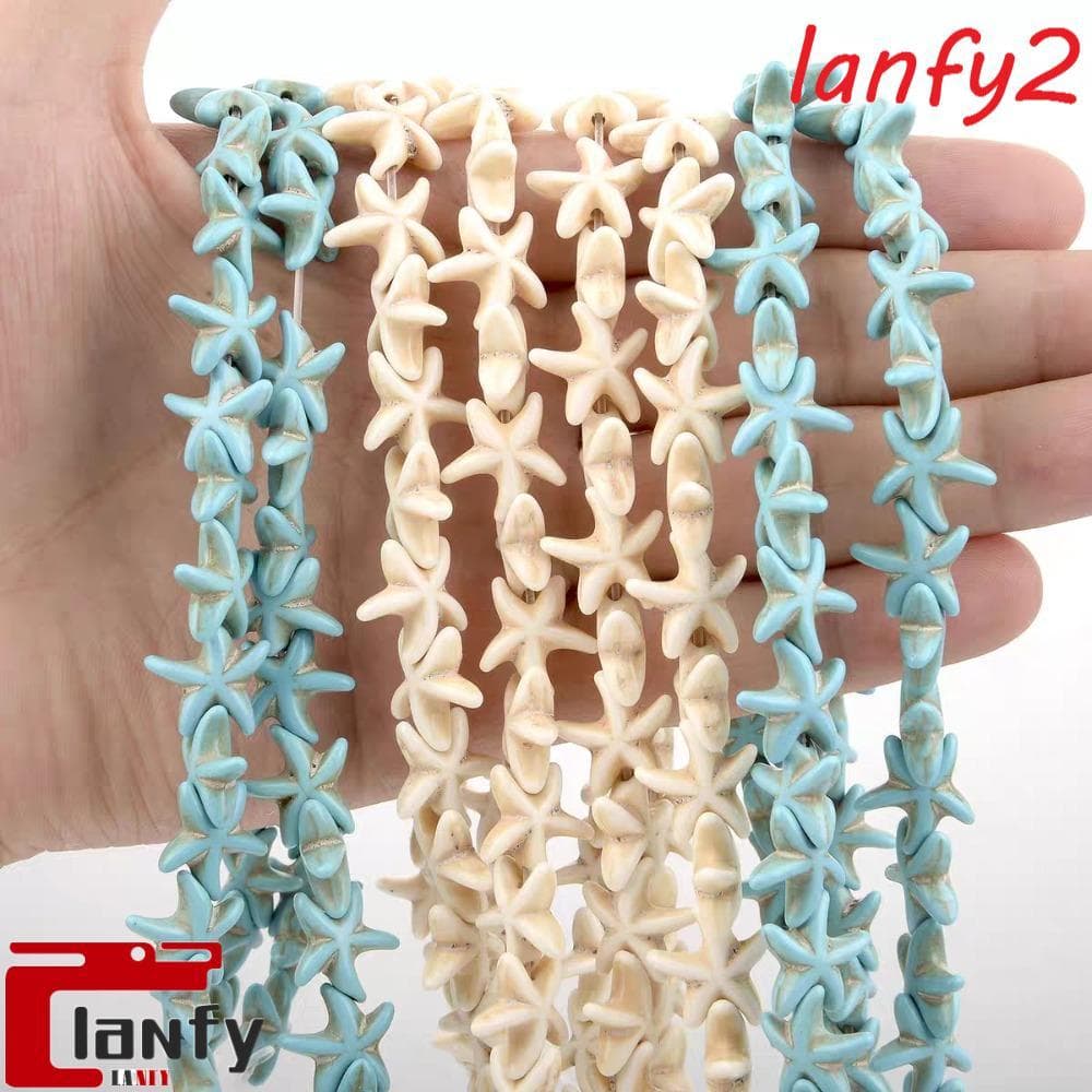 LANFY Contas Turquesa Estrela Do Mar , Pó De Pedra Artesanal Artesanato Espaçadoras Soltas , Ornamentos
