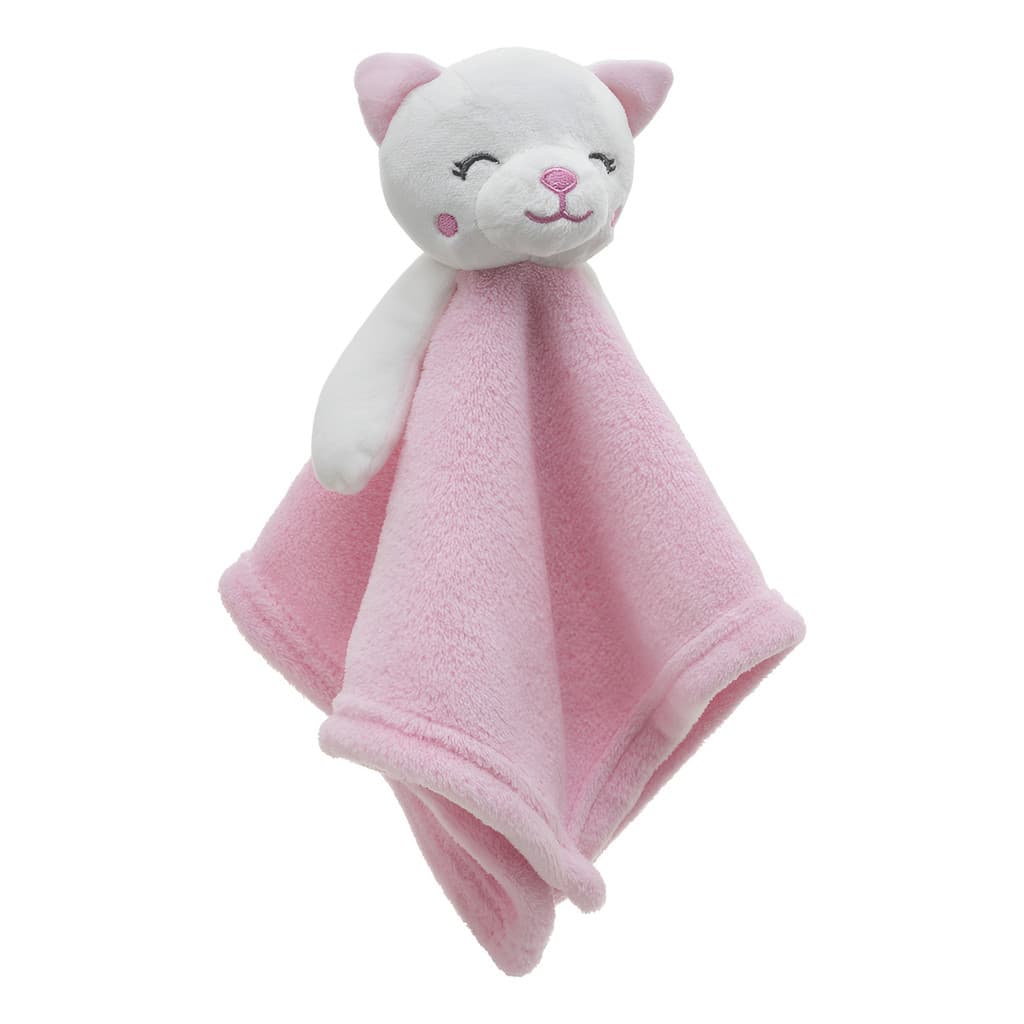 Naninha Bebê Gatinha Rosa Loani Toque Macio Antialérgica Com Prendedor de Chupeta