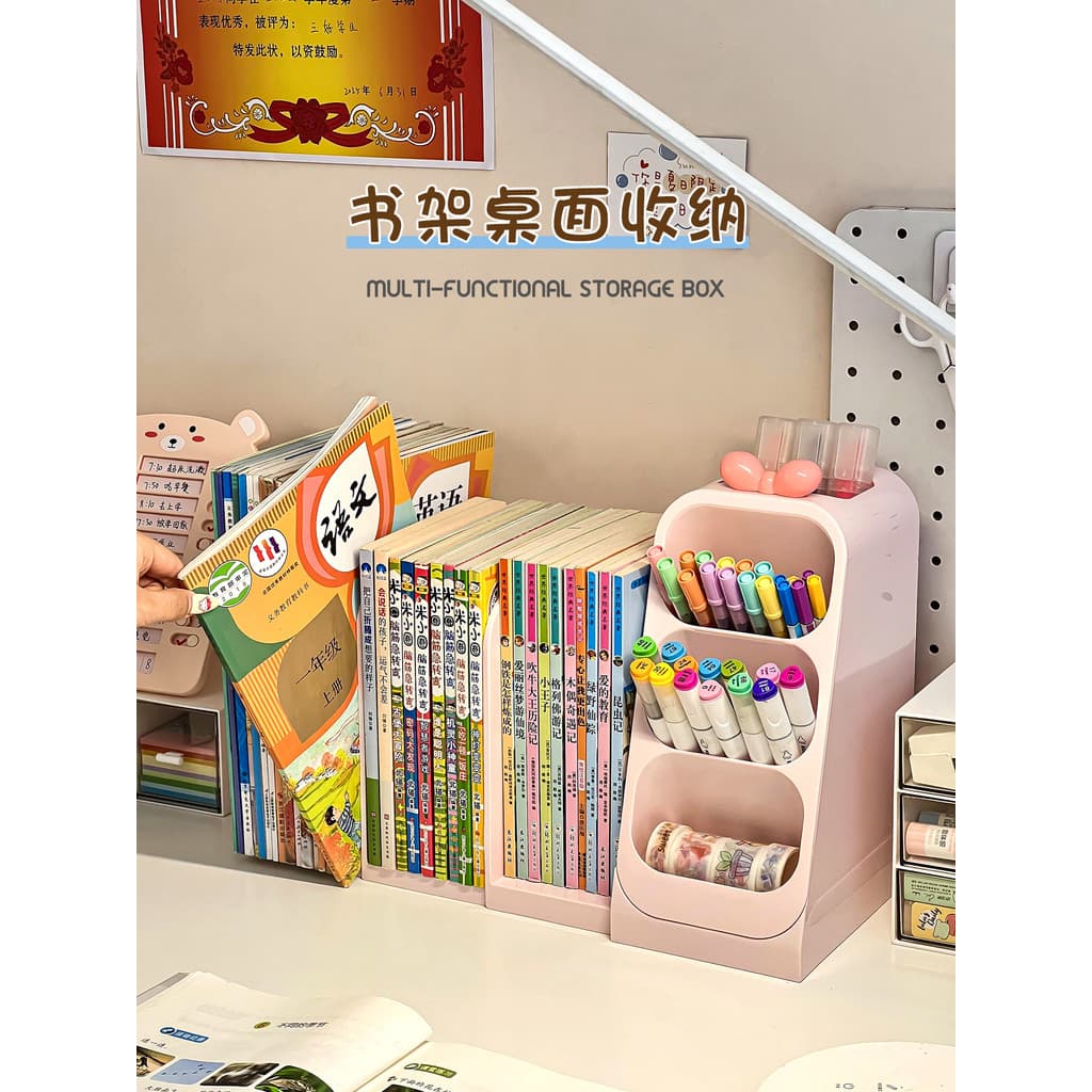 Prateleira para livros, mesa retrátil, divisória para livros, Rack de armazenamento, escritório, estudante, caneta, prat