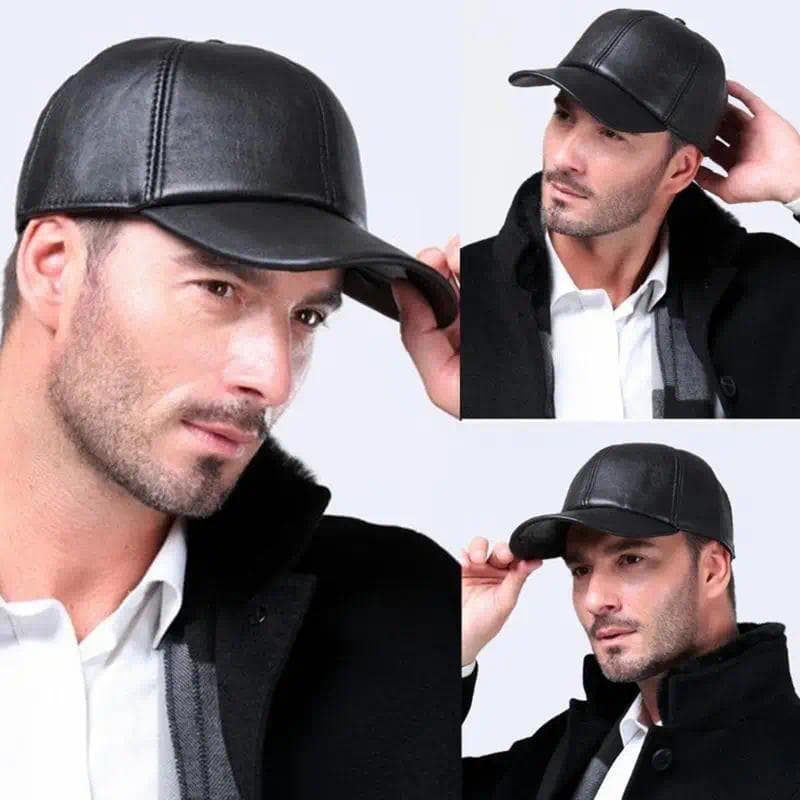 Bonés de Beisebol em Couro PU de Cor Sólida, Bonés de Proteção Solar Estilo Hip Hop Snapback para Homens e Mulheres, Bon
