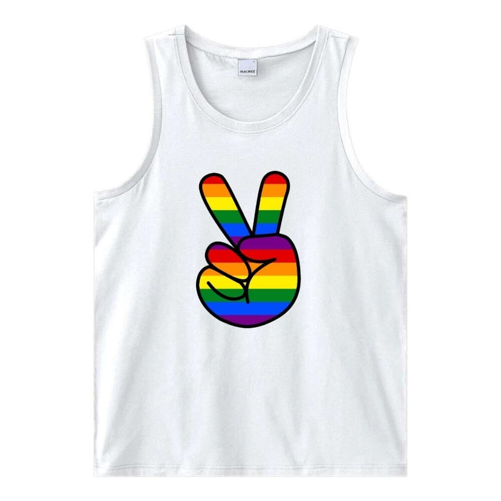 Camiseta Regata Paz Lgbt Malha algodão CAMISA Estampada Rita Modas