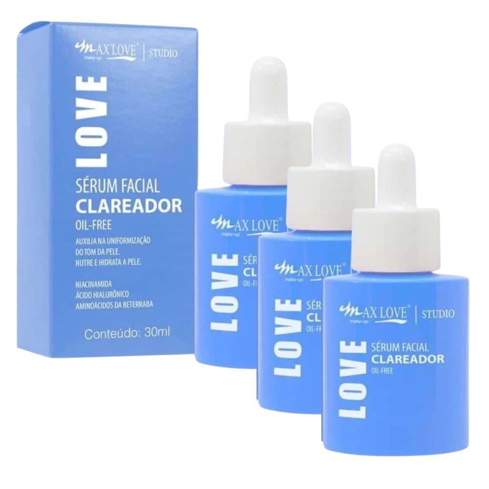 Kit 3 Sérum Facial Clareador Max Love Oil - Free – Anti Manchas e Iluminador
