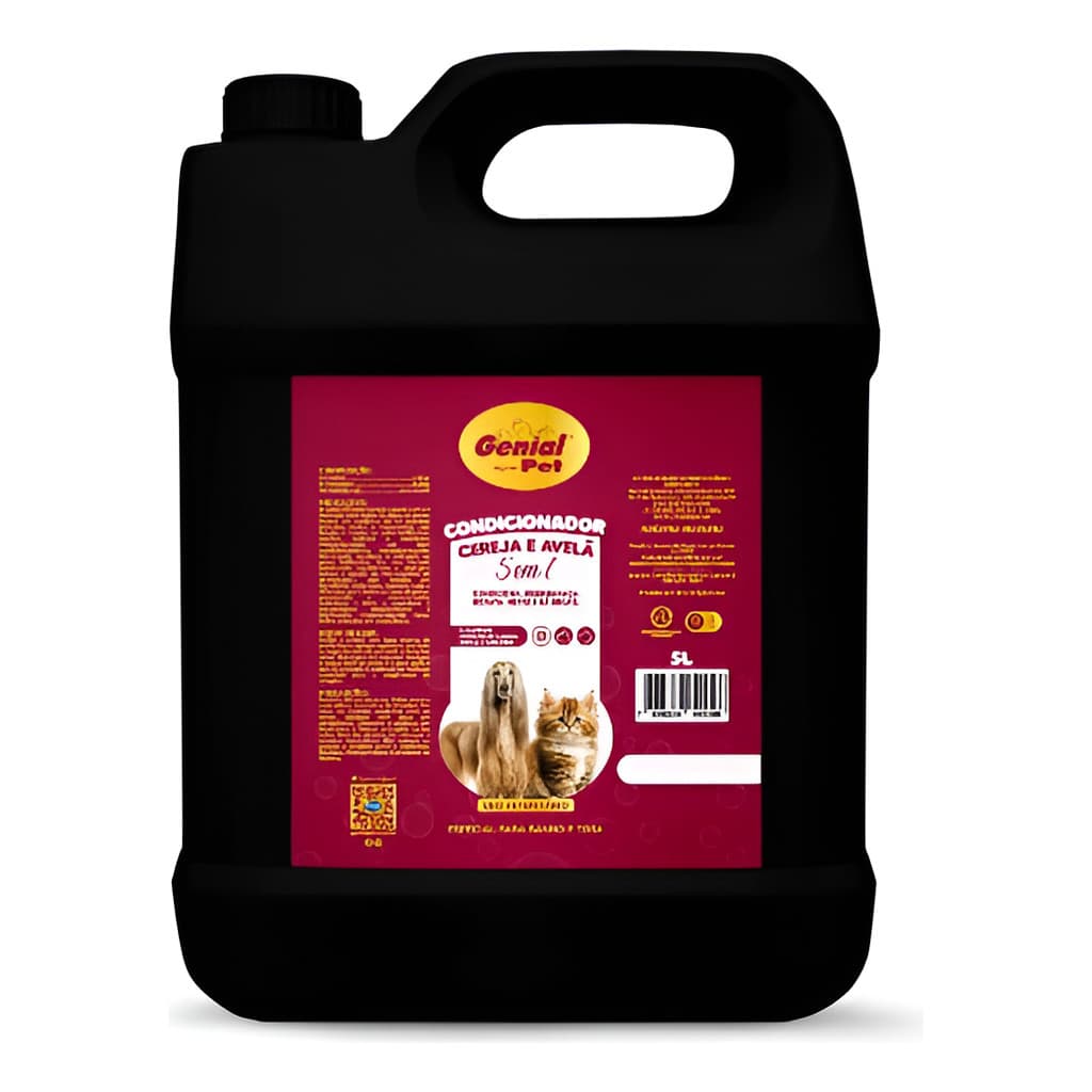 Shampoo Condicionador Cão E Gato 5 Litros Cereja E Avelã