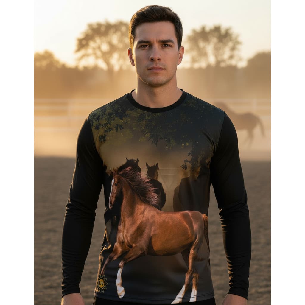 Camiseta Manga Longa Rodeio Muladeiros Proteção Solar Uv50+