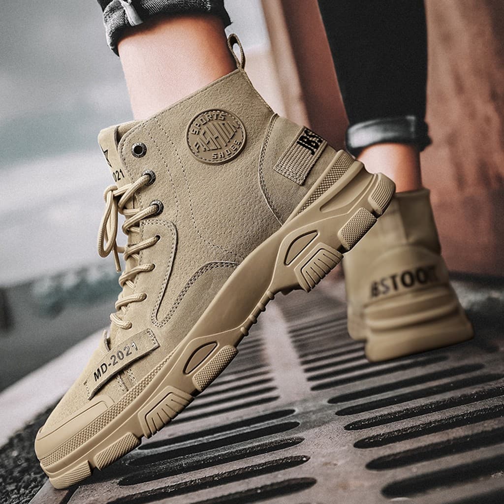 Botas Martin de couro genuíno masculinas 2025 novo estilo forro de lã de inverno botas gerais botas masculinas de desert