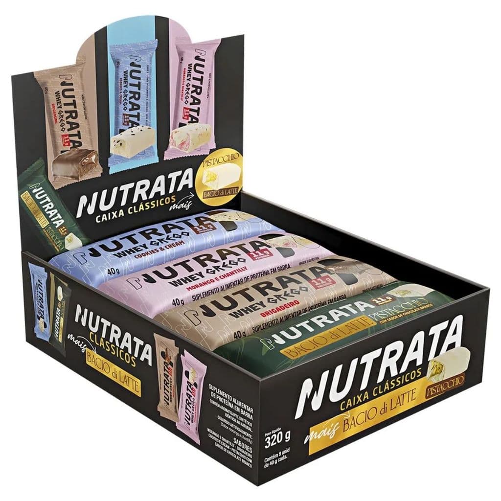 Barra Proteica Display Com 8 Unidades Caixa Mista Bacio Nutrata