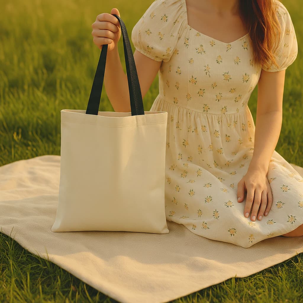 BOLSA ECOBAG LISA GRANDE ALÇA PRETA 32x38 CM 100% algodão cru 210 gramas