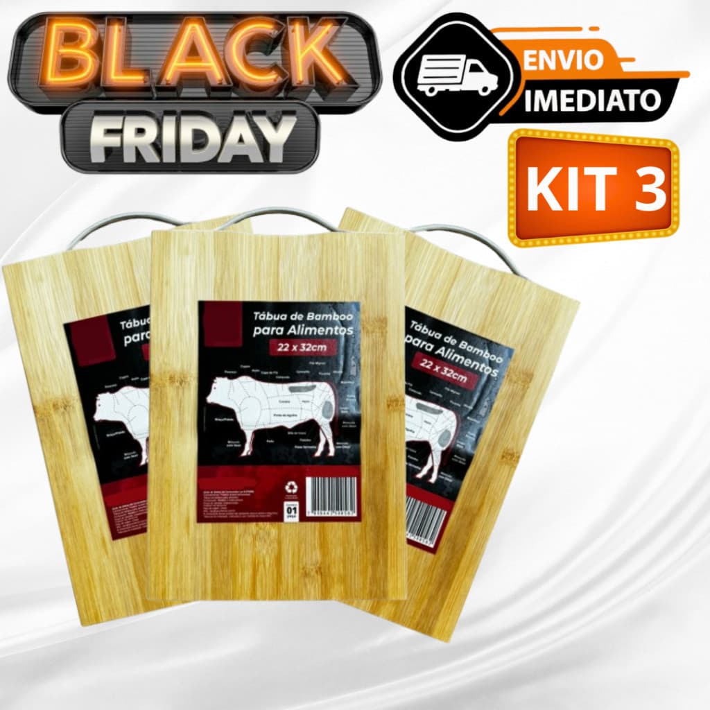 Kit 3 Tabua de Carne Cortes Grande Grossa Alta Qualidade Resistente Carnes Churrasco