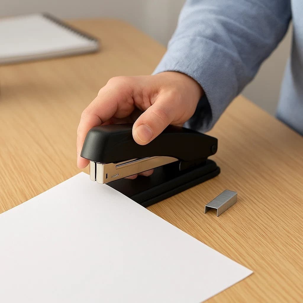 Grampeador Folha Organização Papeis Escritório Escolar Presilhas Clips Equipamento Prendedor