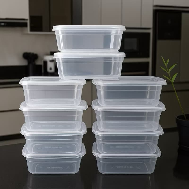 Kit 6/20 Potes Marmita Fitnes 500ml Reutilizável Transparentes BPA FREE Freezer Microondas Organizar