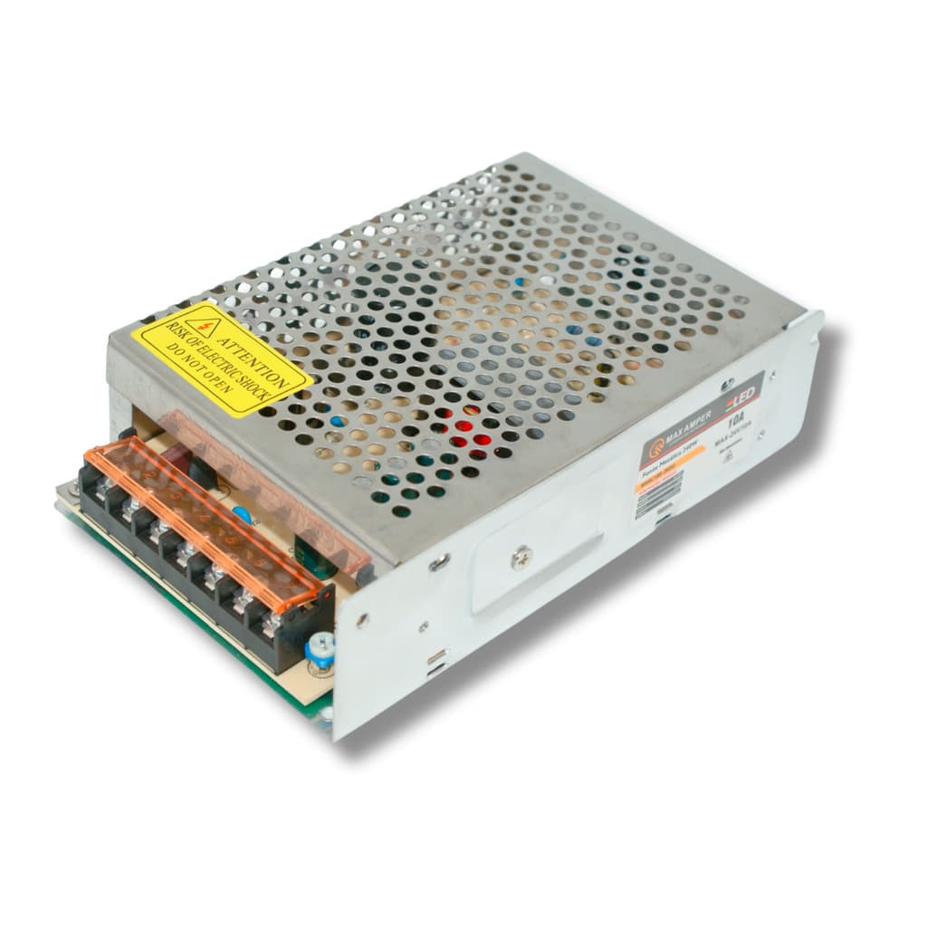 Fonte Chaveada Bivolt 110/220VAC Saída 24VCC 10A 240W Painel LED CFTV CNC Comando Automação Industrial Máquinas Fita LED