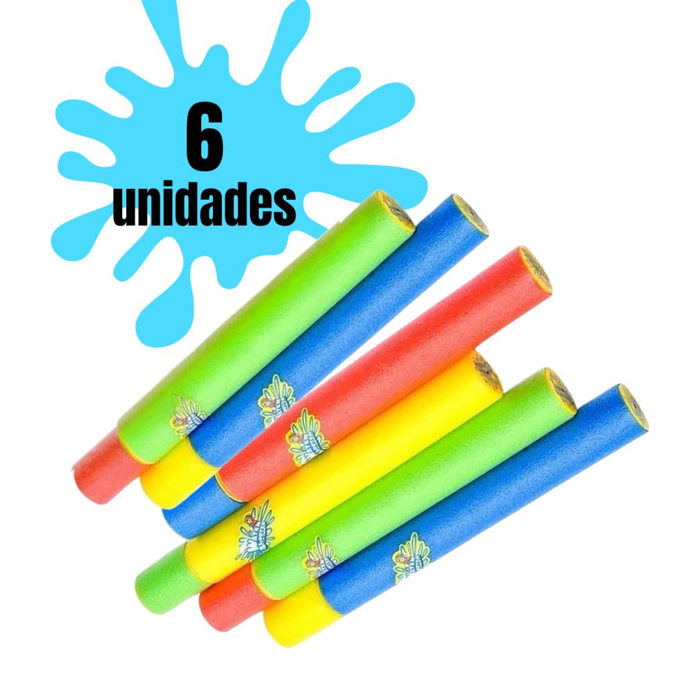 Kit 6 Lança Água brinquedo Infantil Colorido Para Brincar na Piscina E Praia Não Afunda