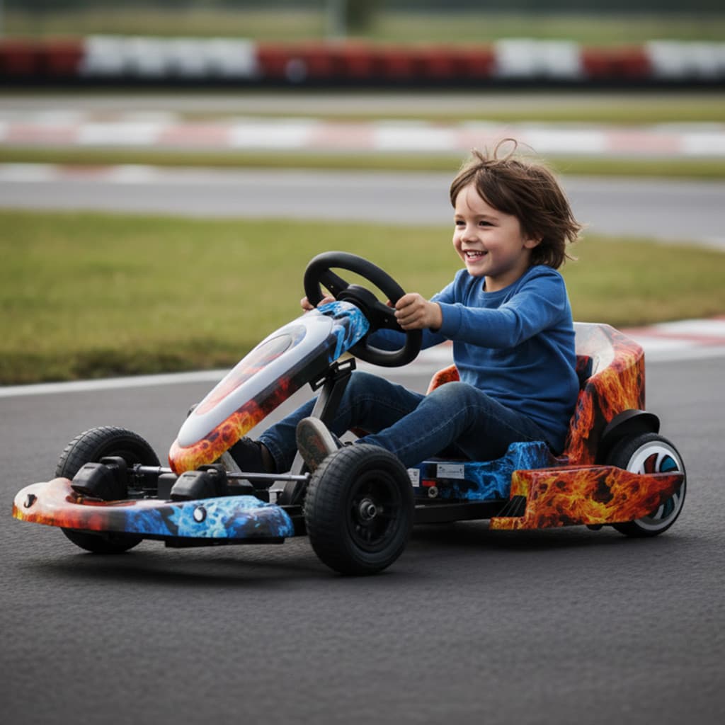 Kart Carro Elétrico Infantil 16km/h Com Regulagem De Distancia e Guidão Carrinho Grande