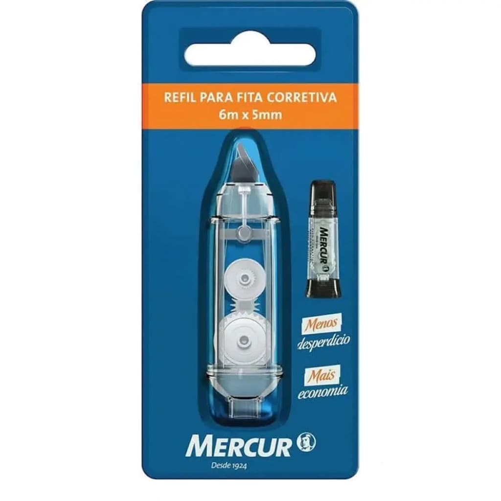Refil Corretivo em Fita Mercur Recarregável 5mm X 6m