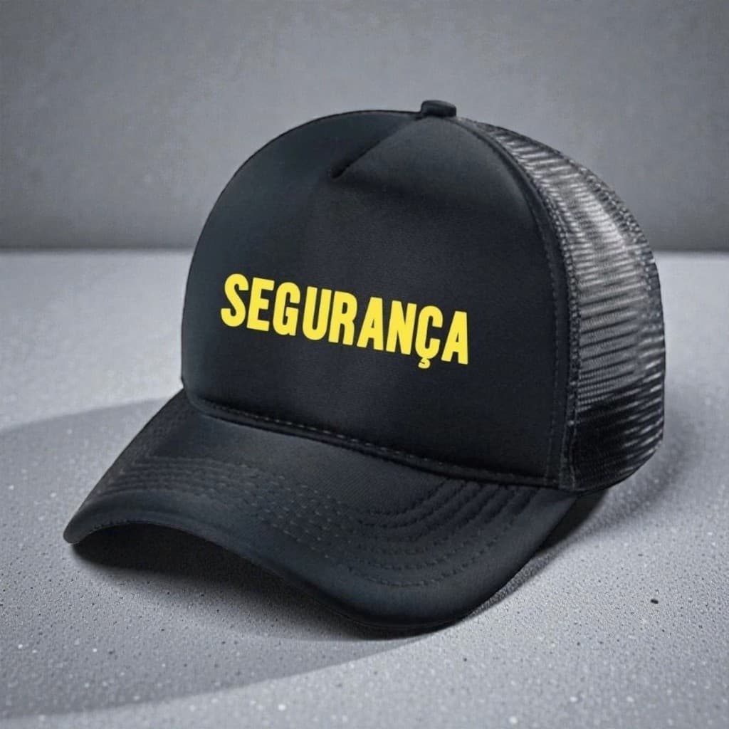 Boné Trucker Aba Curva Unissex Lançamento Segurança Promoção