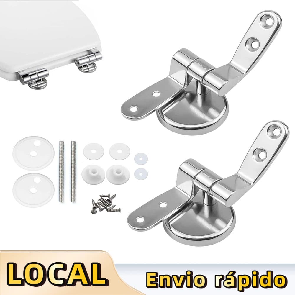 Conjunto de 2 peças de fixação para assento de vaso sanitário, liga de zinco resistente à corrosão, incluindo parafusos,