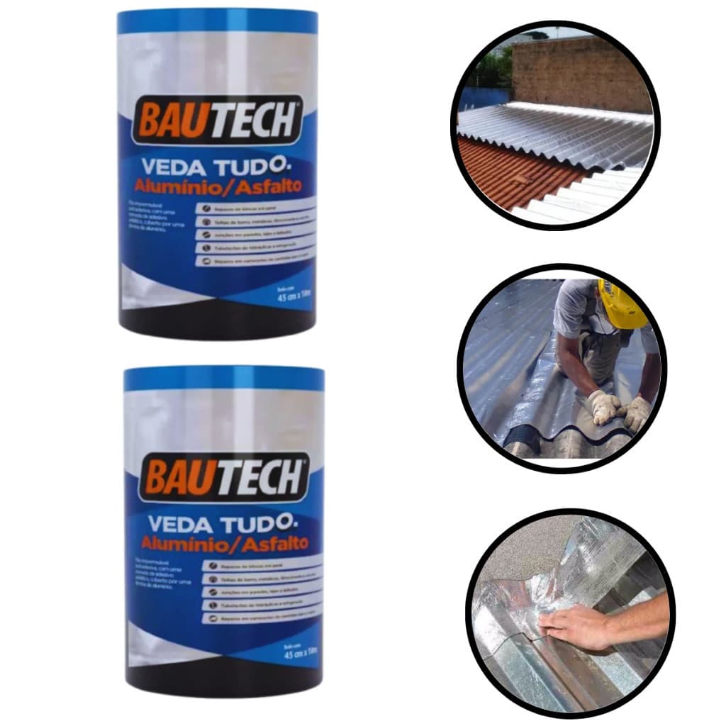 Manta Asfaltica Veda Tudo Bautech Fita  Auto-Adesiva Aluminizada