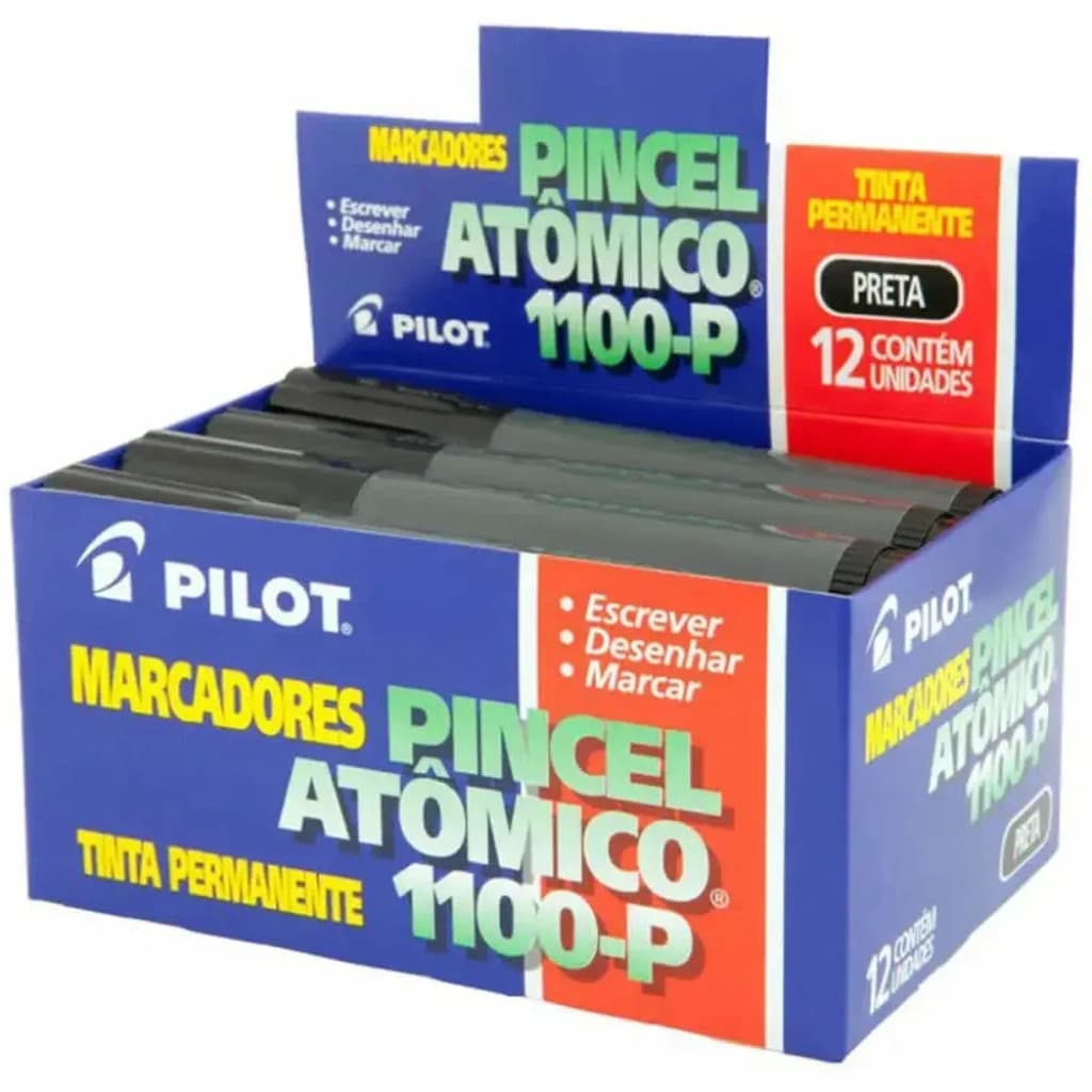 Pincel Atômico Preto 1100-P 12 Un. Pilot