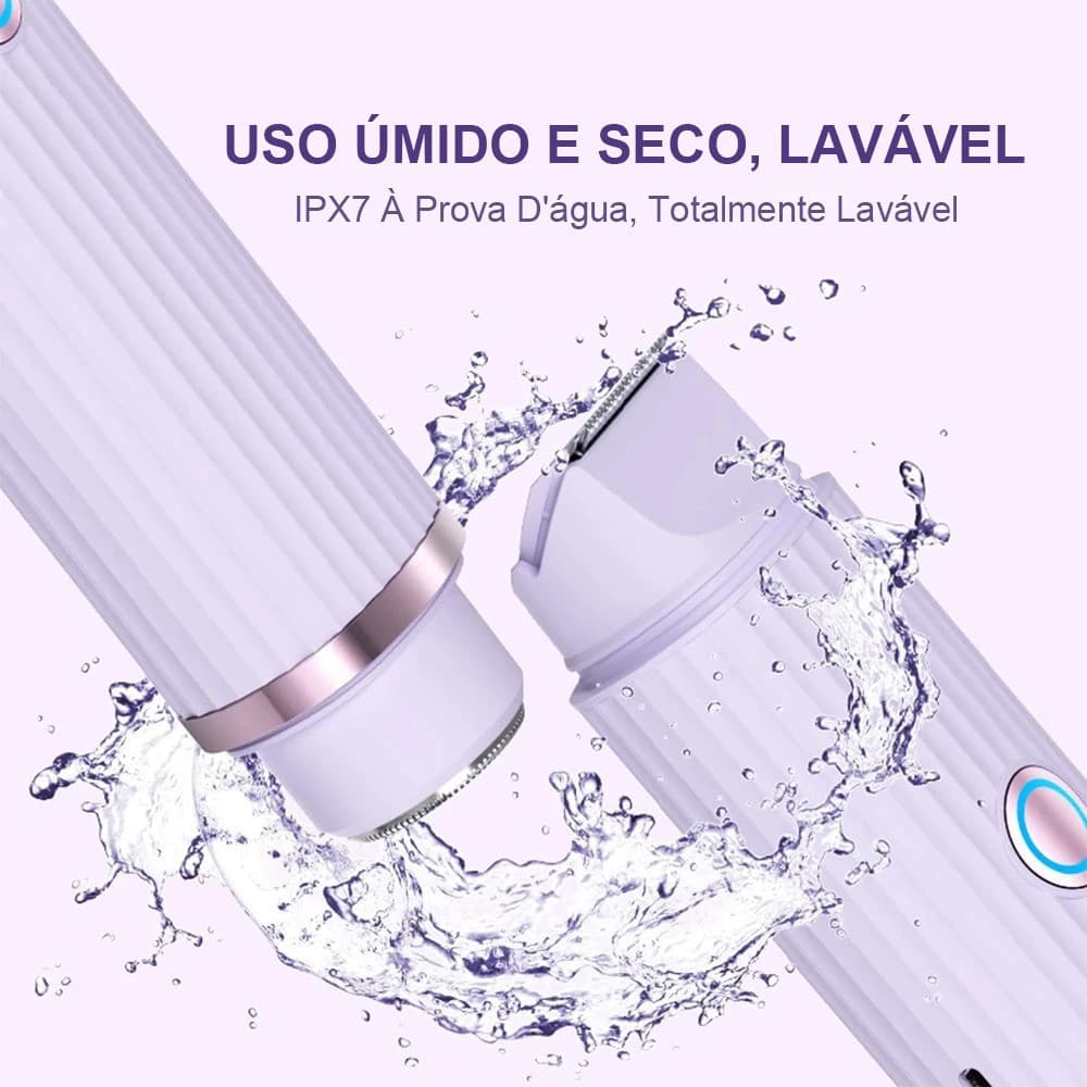 Depilador Elétrico Feminino Recarregável Removedor De Pêlos Navalha Dupla