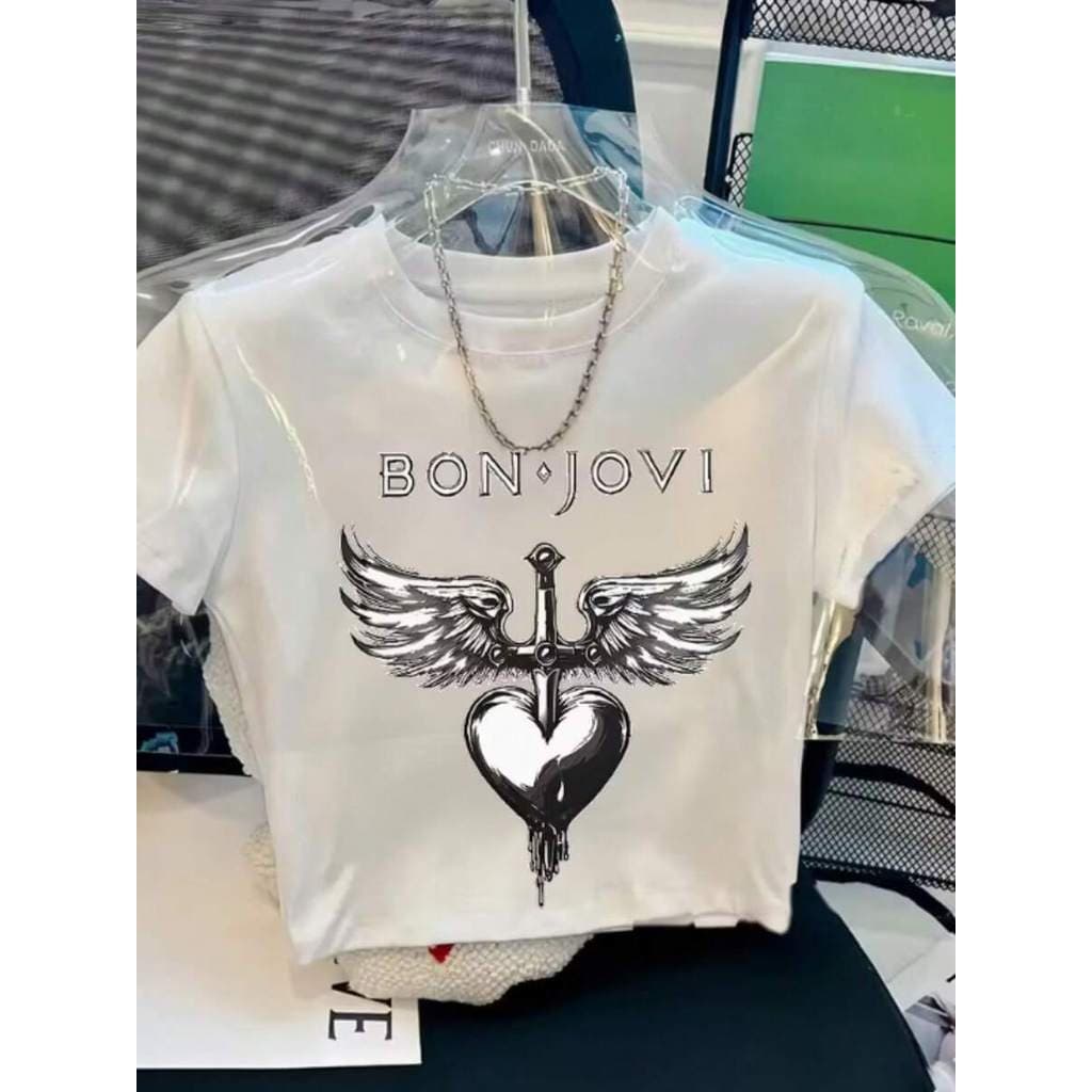 Cropped Bon Jovi Retro Estiloso Blusinha 100% Algodão