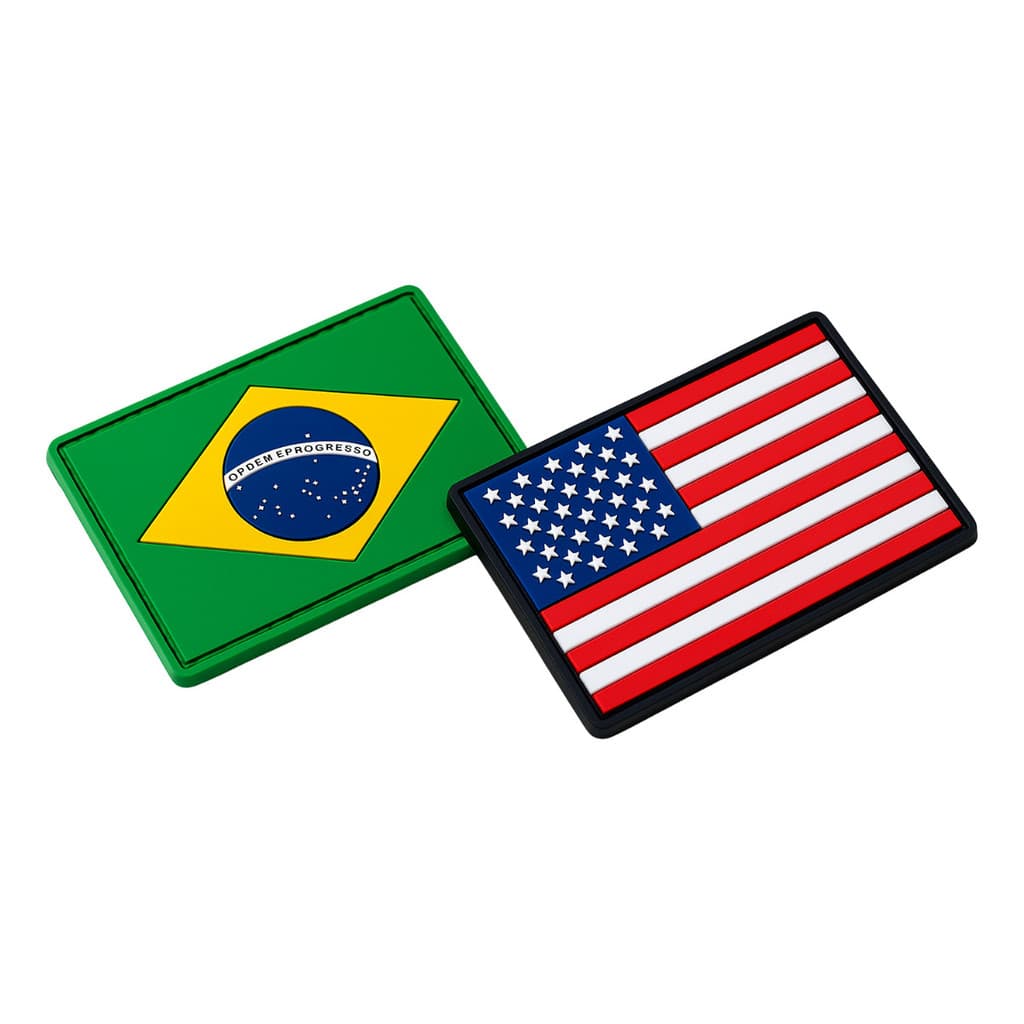 Bandeirinha Emborrachada Patch Velcro Caveira Militar Táticos Airsoft Brasil