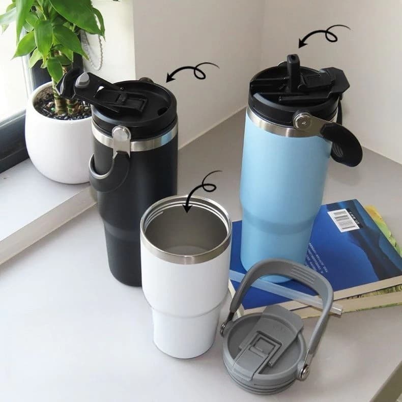 Garrafa térmica portátil Garrafa Térmica De Viagem Inox Isolada Frio/calor  Com Isolamento A Vácuo