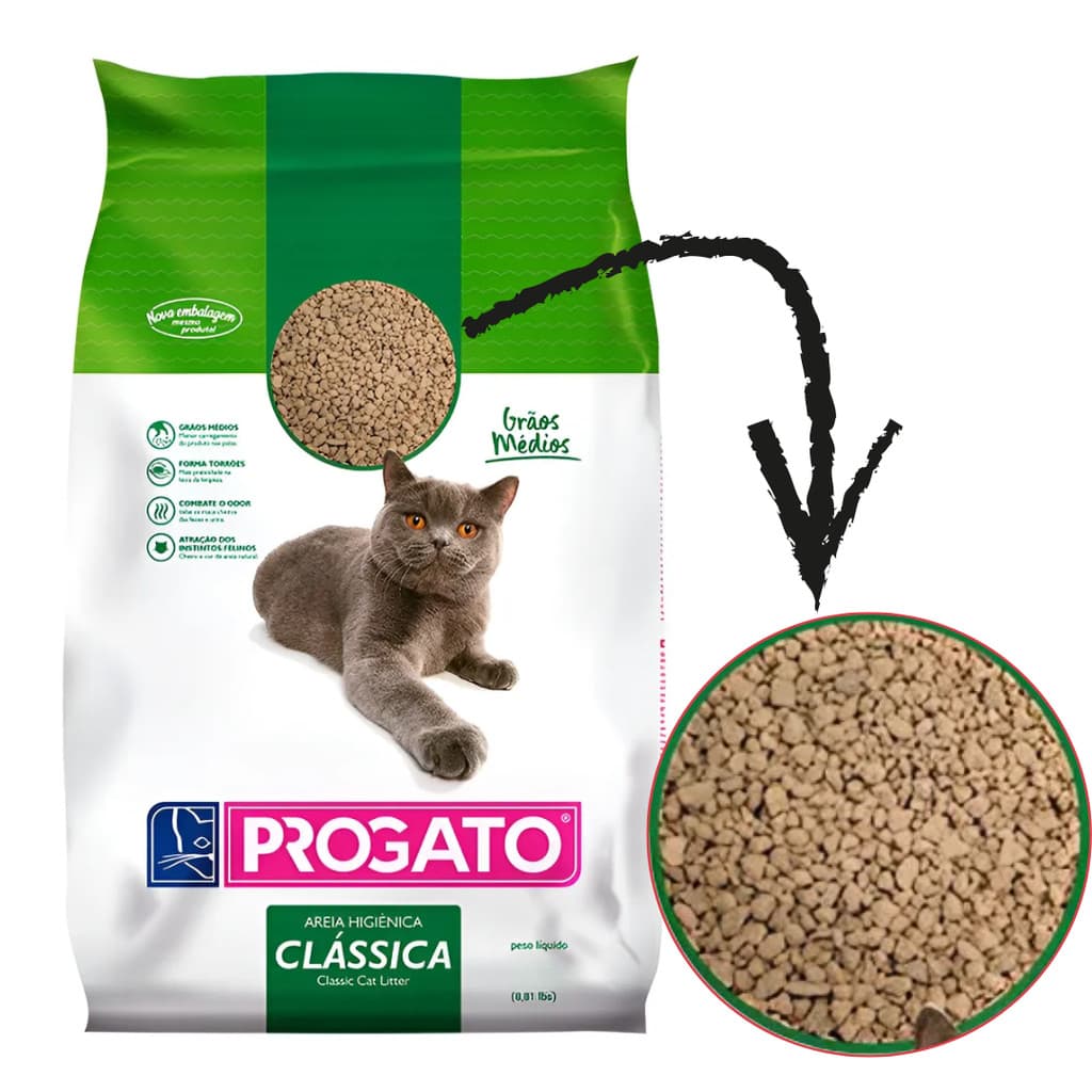 Areia Progato Clássica Grãos Médios 4 kg