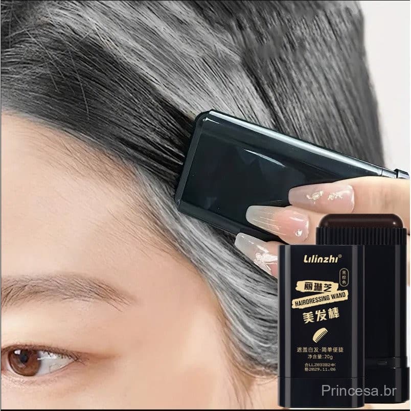 Bastão de Cabelo à Prova d'Água e Suor, Sem Manchas Desbotadas, Cobre Cabelos Grisalhos, Pente Dentado Natural MOM2