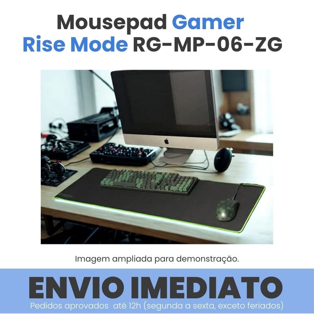 Mousepad Gamer Estendido Rise Mode Zero E-C Preto/Verde