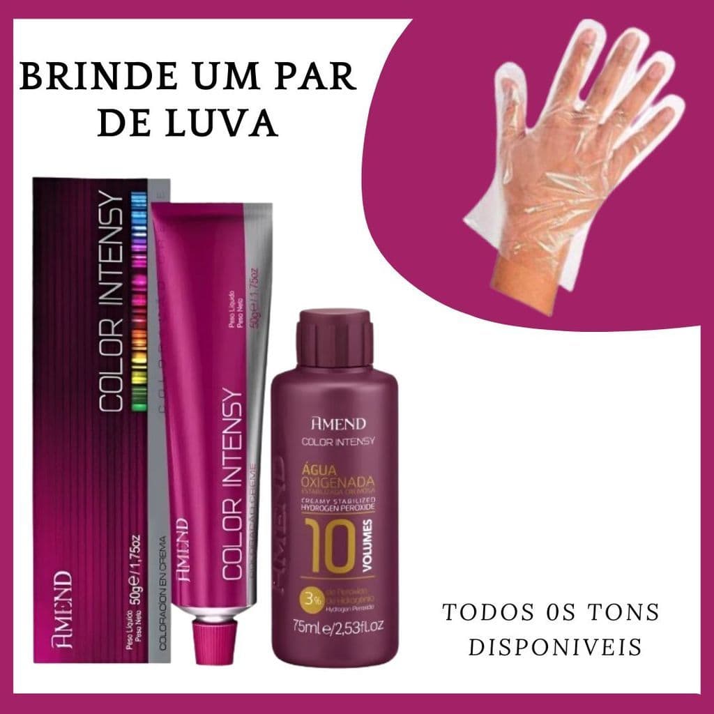 Kit Coloração Color Intensy Amend + OX 75ml – Escolha a Sua Cor e Ganhe Um Par de Luvas!