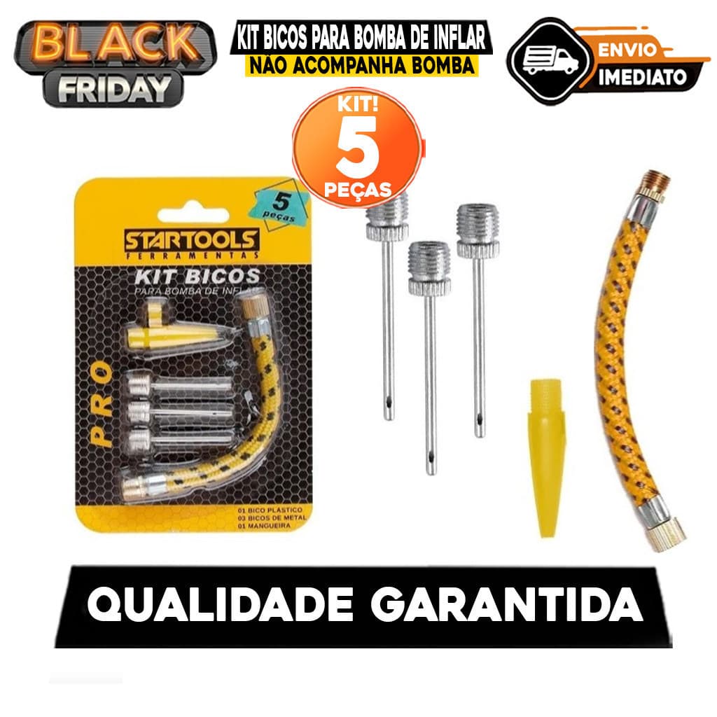 Kit Bicos para Bomba de Inflar C/5 Peças
