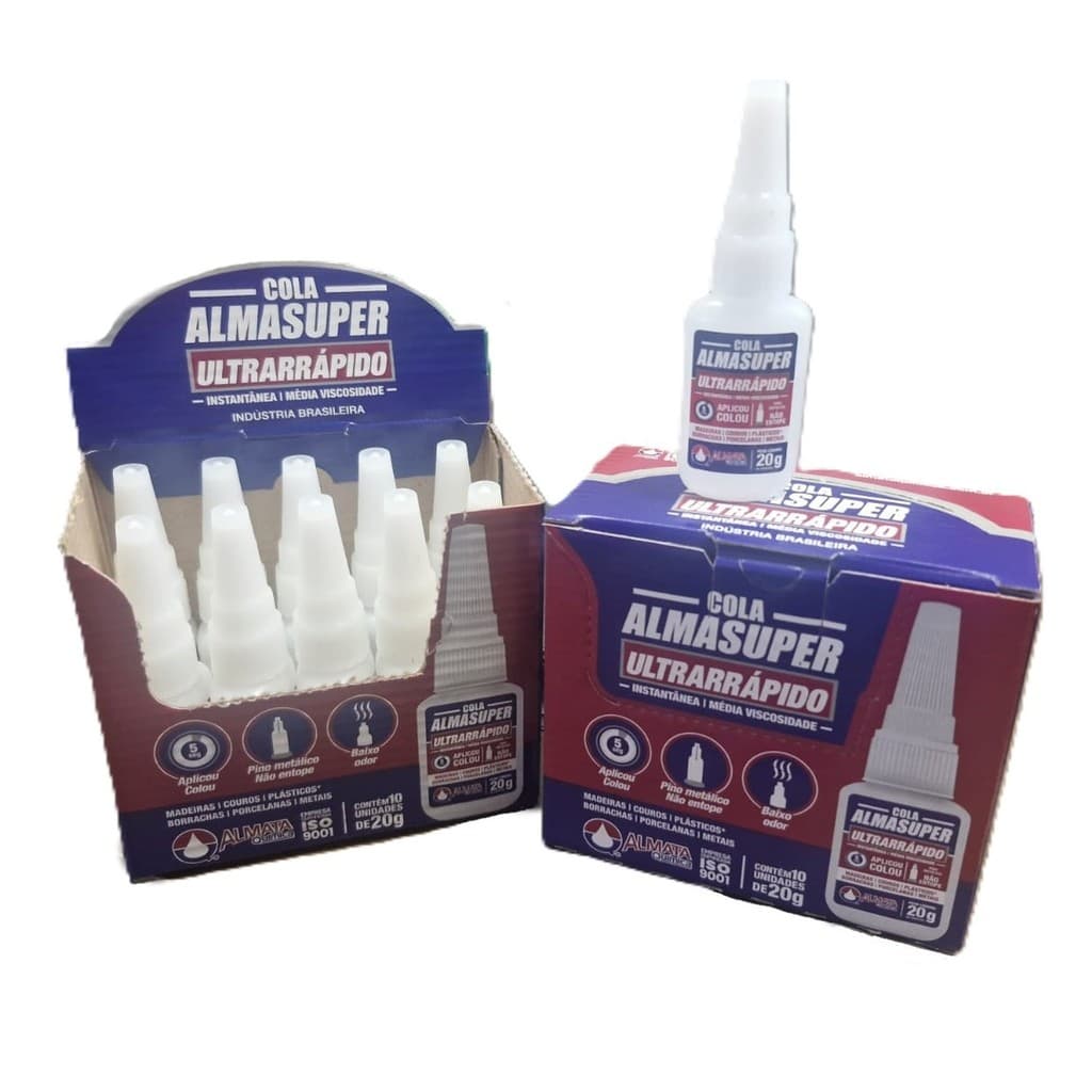 Kit Cola Instantânea 20un Multiuso Secagem Rápida 20g Almata